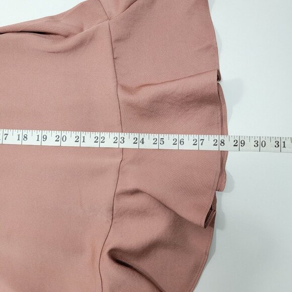 Express Tie Shoulder Ruffle Hem Fit And Flare Dress Womens Size Medium Rose Pink - Picture 6 of 10